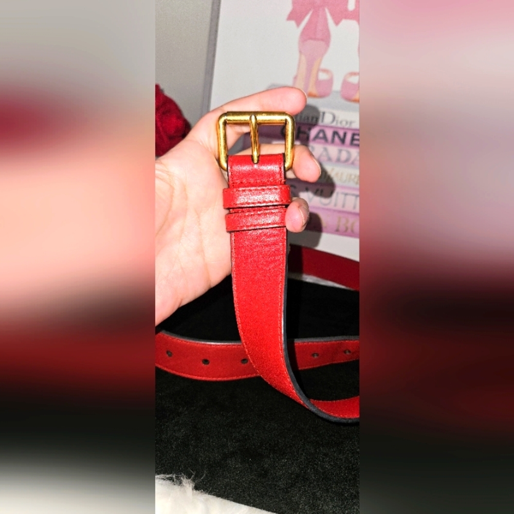 Gucci GG Red Calfsking Belt Bag with Gold Logo - Picture 12 of 16